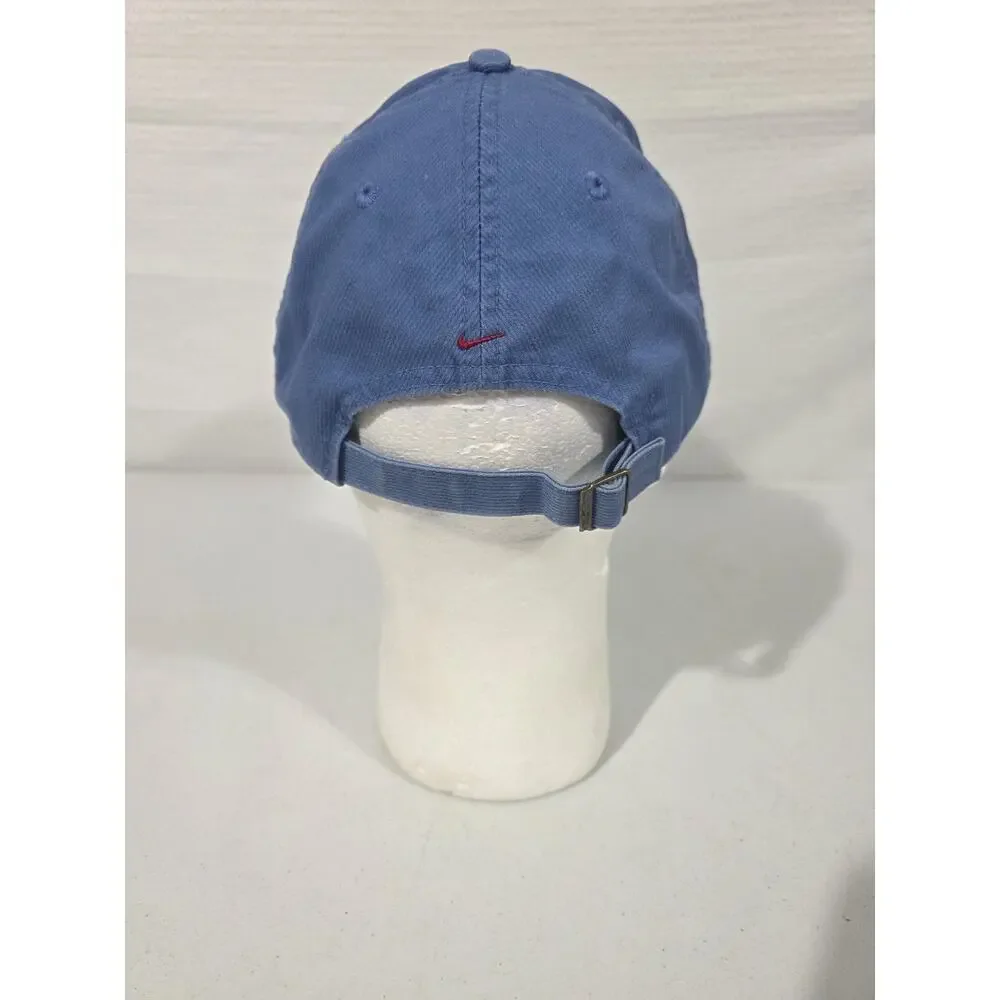 Vintage Nike Strapback Hat Blue Black Circle NIKE Logo Cap OSFA